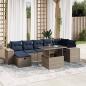 Preview: ARDEBO.de - 8-teiliges Gartensofa-Set mit Kissen, grau, Polyrattan