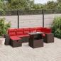 Preview: ARDEBO.de - 8-teiliges Gartensofa-Set mit Kissen, braun, Polyrattan