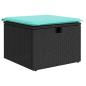 Preview: 8-teiliges Gartensofa-Set mit Kissen, schwarzes Polyrattan