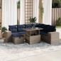 Preview: ARDEBO.de - 8-teiliges Gartensofa-Set mit Kissen, grau, Polyrattan
