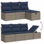 Preview: 8-teiliges Gartensofa-Set mit Kissen, grau, Polyrattan