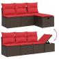 Preview: ARDEBO.de - 8-teiliges Gartensofa-Set mit Kissen, braun, Polyrattan