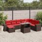 Preview: ARDEBO.de - 9-teiliges Gartensofa-Set mit Kissen, braun, Polyrattan