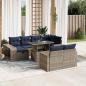 Preview: ARDEBO.de - 11-teiliges Gartensofa-Set mit Kissen, grau, Polyrattan