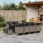 Preview: ARDEBO.de - 13-teiliges Garten-Ess-Set mit Kissen, grau, Polyrattan