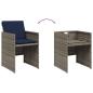 Preview: 9-teiliges Garten-Ess-Set mit Kissen, grau, Polyrattan