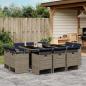Preview: ARDEBO.de - 11-teiliges Garten-Ess-Set mit Kissen, grau, Polyrattan