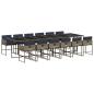 Preview: 13-teiliges Garten-Ess-Set mit Kissen, grau, Polyrattan