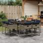 Preview: ARDEBO.de - 9-teiliges Garten-Ess-Set mit Kissen, grau, Polyrattan