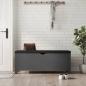 Preview: ARDEBO.de - Aufbewahrungsbox mit Kissen Grau 105x40x45 cm