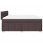 Preview: ARDEBO.de - Boxspringbett mit Matratze Dunkelbraun 180x200 cm Stoff