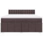 Preview: Boxspringbett mit Matratze Dunkelbraun 180x200 cm Stoff