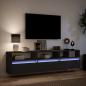 Preview: ARDEBO.de - TV-Wandschrank mit LED Schwarz 180x31x45 cm