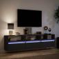 Preview: TV-Wandschrank mit LED Schwarz 180x31x45 cm
