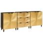 Preview: ARDEBO.de - Sideboard 3 pcs Schwarz und Gold 60 x 33 x 75 cm