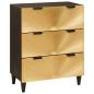 Preview: Sideboard 3 pcs Schwarz und Gold 60 x 33 x 75 cm