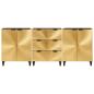 Preview: Sideboard 3 pcs Schwarz und Gold 60 x 33 x 75 cm