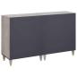 Preview: Sideboard 2 pcs Grau 60 x 33.5 x 75 cm Massivholz Mango