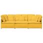 Preview: Modulares Sofa mit Kissen Cordstoff Hellgelb