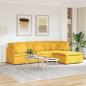 Preview: ARDEBO.de - Modulares Sofa mit Fußhocker Kissen Cordstoff Hellgelb