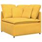 Preview: Modulares Sofa mit Fußhocker Kissen Cordstoff Hellgelb