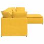 Preview: Modulares Sofa mit Fußhocker Kissen Cordstoff Hellgelb