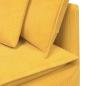 Preview: Modulares Sofa mit Fußhocker Kissen Cordstoff Hellgelb
