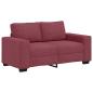 Preview: 3-teiliges Sofa-Set mit Kissen, weinroter Stoff