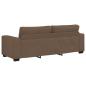 Preview: 3-teiliges Sofa-Set mit Kissen, brauner Stoff