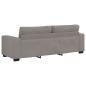 Preview: 3-teiliges Sofa-Set mit Kissen, taupefarbener Stoff