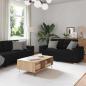 Preview: ARDEBO.de - 2-teiliges Sofa-Set mit Kissen, schwarzer Stoff