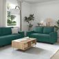 Preview: ARDEBO.de - 2-teiliges Sofa-Set mit Kissen, dunkelgrüner Stoff