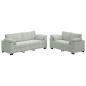 Preview: 2-teiliges Sofa-Set mit Kissen, hellgrauer Samt