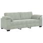 Preview: 2-teiliges Sofa-Set mit Kissen, hellgrauer Samt