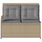 Preview: Gartenbank mit Kissen Beige Poly Rattan