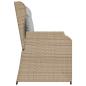 Preview: Gartenbank mit Kissen Beige Poly Rattan