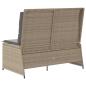 Preview: Gartenbank mit Kissen Beige Poly Rattan