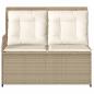 Preview: Gartenbank mit Kissen Beige Poly Rattan