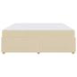 Preview: Bettgestell mit Matratze mit Matratze Creme 200 x 200 cm Stoff