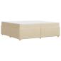 Preview: Bettgestell mit Matratze mit Matratze Creme 200 x 200 cm Stoff