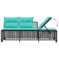 Preview: ARDEBO.de - 3-teiliges Ecksofa-Set für den Garten mit Kissen, schwarzes Polyrattan