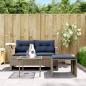 Preview: 3-teiliges Gartensofa-Set mit Kissen, grau, Polyrattan