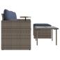 Preview: 3-teiliges Gartensofa-Set mit Kissen, grau, Polyrattan