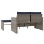 Preview: 3-teiliges Gartensofa-Set mit Kissen, grau, Polyrattan