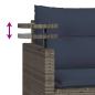 Preview: 3-teiliges Gartensofa-Set mit Kissen, grau, Polyrattan