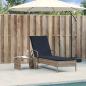 Preview: Sonnenliege mit Rollen und Kissen Grau Poly Rattan