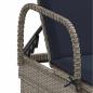 Preview: Sonnenliege mit Rollen und Kissen Grau Poly Rattan
