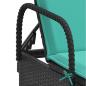 Preview: Sonnenliege mit Rollen und Kissen Schwarz Poly Rattan