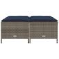 Preview: Gartenhocker mit Kissen 4 Stk. Grau Poly Rattan