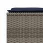 Preview: Gartenhocker mit Kissen 4 Stk. Grau Poly Rattan